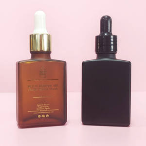 Botellas de Vidrio Cuadradas Recargables de 50 ml, 30 ml, 15 ml, Vacías, Color Ámbar Transparente, Personalizadas, Rectangulares, para Cosméticos, Suero para el Cuidado de la Piel, con Gotero - Product Image 1