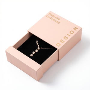 Custom pink Rigid Cardboard Jewellery Paper Box Ring Necklace Earrings Drawer Luxury Jewelry Packaging Box With Your Own logo - Product Image 6
