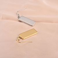 Base de cabochon rectangulaire en acier inoxydable 10x25mm, support de boucles d'oreilles, or rose, accessoires de fabrication de bijoux DIY