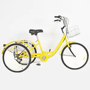 Triciclo de tres ruedas para adultos/Triciclo de carga con cesta trasera/Triciclo bicicleta de carga modelo GW7001