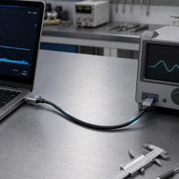 Câbles de données USB 3.0 Type A mâle vers A en nylon tressé, directement de l'usine OEM/ODM, 0,5M 1M 1,5M 2M 3M 5Gbps 60W, câble d'extension court