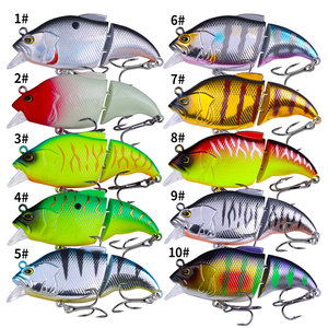 HENGJIA - Juego de 10 Señuelos de Pesca Articulados de 75 mm y 12 g, 2 Secciones, Plástico Duro, Tipo Minnow - Product Image 6