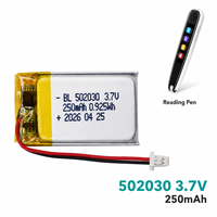 Batterie Li-Po Ultra-Mince 502030 3.7V 250mAh 2C pour Stylo de Traduction IA, Stylo de Lecture, Stylo Intelligent avec Connecteur UN38.3