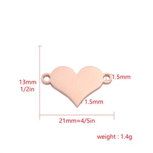 จี้รูปหัวใจคู่แบบสั่งทำคุณภาพสูง วัสดุสแตนเลส สำหรับสร้อยคอ - Product Image 6