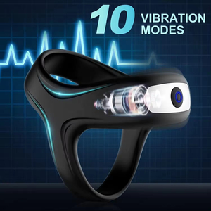 Nouvellement mâle vibrant médical Silicone USB charge magnétique Triple anneau de retard pénien IPX7 étanche éjaculation adulte - Product Image 3