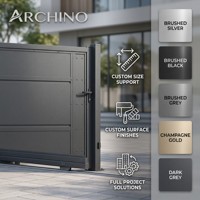 Porte extérieure moderne en alliage d'aluminium à rupture de pont thermique, insonorisée, double vitrage, fibre de verre, acier inoxydable, automatique, pour villa
