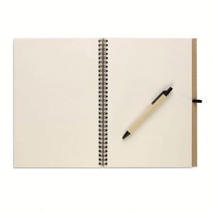 Hot Sale Cheap Promotional Practical Custom Notebook Kraft Paper Cover Metal Spiral Journal <b>Note</b> <b>Book</b> With Pen - Product Image 3
