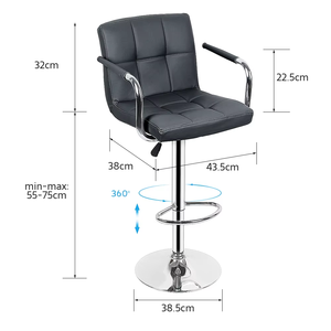 Taburetes Altos y Sillas de <span class=keywords><strong>Bar</strong></span> de Cuero de Lujo, Modernos, Estables y Ajustables, Ecológicos para Uso en Bares de Casa y Hoteles - Product Image 5