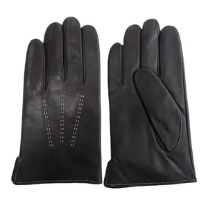 Factory Wholesale Winter Comfortable Classic Wool Lining Leather Gloves Man And Women Mitten