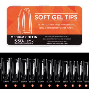 Puntas de Gel suave para <span class=keywords><strong>Uñas</strong></span> postizas, caja blanca profesional cuadrada, estilete largo, 15 estilos - Product Image 5