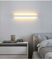 Lámpara de Pared LED Lineal Extra Larga Minimalista, Aplique de Pared de Aluminio para Pared de Fondo de Villa, Decoración Interior Contemporánea