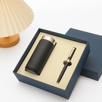 Großhandel Werbe-Luxus Business PU-Leder Notizbuch Maßgefertigtes Tagebuch Kaffeetassen-Notizbuch Geschenkset mit Stift und Flasche