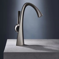 Grifo de lavabo de baño de cerámica moderno con diseño elegante de un solo Mango para grifos de lavabo contemporáneos