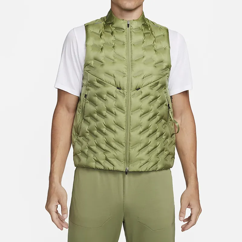 Custom sleeveless multi-paneled down-filling quilted puffer vest men's zip up cotton vest