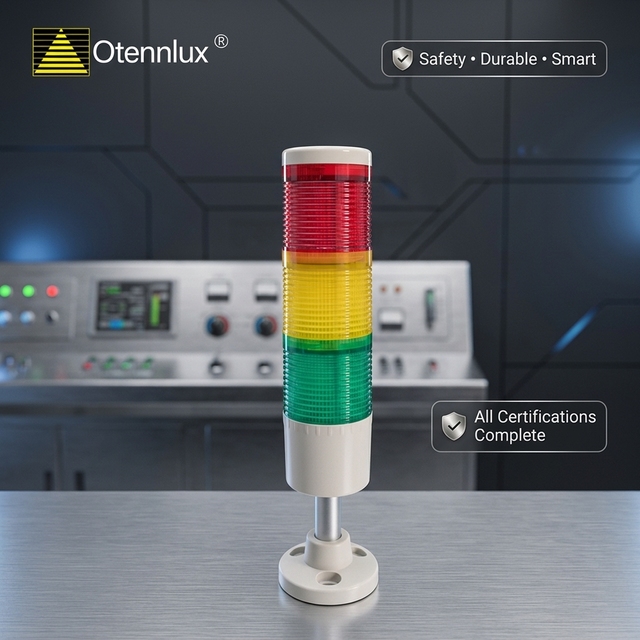 50mm 2G11 Base RYG LED Signal Tower Warning Light DC24V IP44 Rated 360 Beam Angle CE/FCC Certified Automation