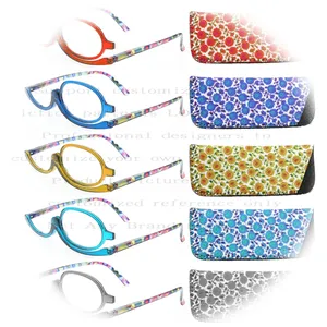 New Arrive Women readers Pattern Frame Adjustable Make up Nose Clip Reading Glasses Manufacturers cheap price custom
