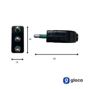 Gloca 5x 16A 2P+T Enchufe Macho Negro Estándar Italiano 250V - Product Image 3