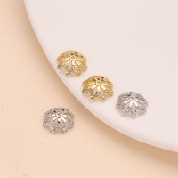 DIY Micro Pave Cubique Zircone 18k Plaqué Or Filigrane Perle Caps pour la Fabrication de Bijoux Fournitures À La Main Diy Perlage Accessoires