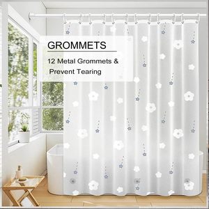 PEVA <b>Waterproof</b> Mildewproof Bathroom Drape Geometric Checker Shower <b>Curtain</b> - Product Image 3
