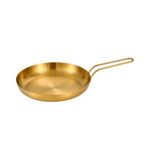 Stainless Steel Gold Steak Plate Round With Handle For Party Food Serving - Product Image 4