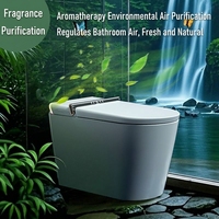 WC intelligent sans alimentation électrique, siège chauffant, séchage à l'air, à poser au sol, chasse d'eau automatique par capteur, télécommande, design moderne