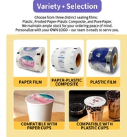 Film de scellage personnalisé pour gobelets de bubble tea, film de scellage pour boba, film de scellage PET, film de scellage pour thé au lait