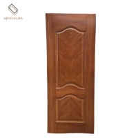 Revêtement de porte en mélamine OEM, panneau HDF MDF à grain de bois, imperméable, facile à nettoyer, en vrac pour les portes intérieures d'hôpitaux, d'appartements et de chambres