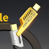 Câble de charge rapide 4 en 1 ultra conducteur Type-C avec gaine en TPE et connecteur rotatif à 180 degrés pour un transfert d'énergie supérieur