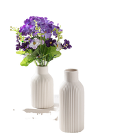 Vase à fleurs séchées en céramique blanche, moderne, simple et créatif Article décoratif pour la maison Salon Meuble TV