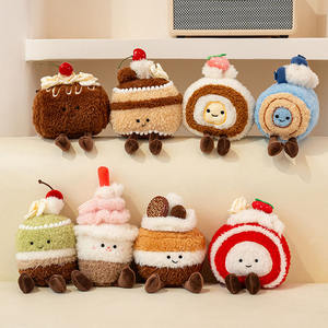 Serie di Peluche a Forma di Torta Gelatinosa: Rotolo Svizzero alla Ciliegia e Fragola, Imbottito in Cotone PP, Regalo di Compleanno Universale per Bambini, Personalizzabile - Product Image 2