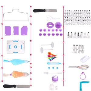 134 pièces ensemble Kit de décoration de gâteau avec support à gâteau rotatif plateau tournant support à gâteau <span class=keywords><strong>buse</strong></span> de tuyauterie accessoires de cuisson fournitures de cuisson - Product Image 3