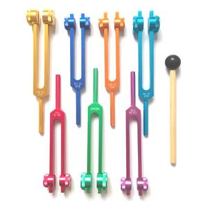 Tenedor de afinación de Chakra colorido ponderado, 7 Chakra y 1 Tenedores de afinación de propósito alma para curar, relajar, <span class=keywords><strong>aliviar</strong></span> el estrés, mantener la mente - Product Image 5