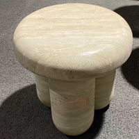 Table basse moderne en marbre blanc naturel de forme irrégulière, avec pieds cylindriques en marbre massif, table de salon de luxe