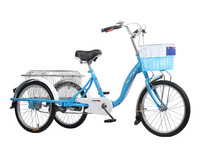 Tricycle à double chaîne transfrontalier DomeRide avec panier, roues de 24 pouces, cadre à suspension souple, adapté aux adultes d'âge moyen et âgés, hommes et femmes