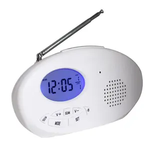 Home Outdoor Leisure FM Clock 68-108mhz White Case With Backlight Desktop Electronic Digital Radio Clock