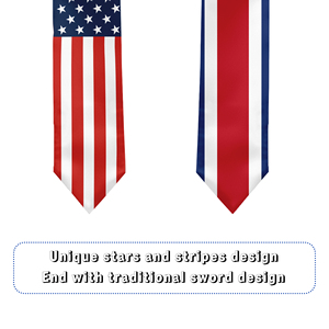 ผ้าพันคอสำเร็จการศึกษาแบบซาตินสำหรับผู้ใหญ่ ขนาด 13*180 ซม. สำหรับการศึกษาต่อต่างประเทศระหว่างสหรัฐอเมริกาและคอสตาริกา - Product Image 3