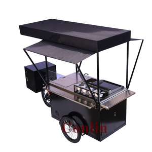 Carro plegable <span class=keywords><strong>de</strong></span> acero inoxidable con nevera, fregadero, <span class=keywords><strong>bicicleta</strong></span>, carrito <span class=keywords><strong>de</strong></span> comida con vitrina a la venta - Product Image 2