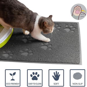 Eco-Friendly PVC Rectangular Pet Mat Anti-Takeout <b>Cat</b> Litter <b>Box</b> Floor Mat with <b>Cat</b> Foot Mat for Dogs for <b>Cat</b> Owners - Product Image 2