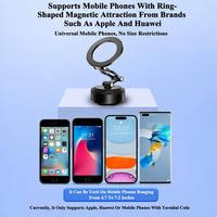 Support de téléphone magnétique pour voiture pliable à 3 axes avec ventouse et bras réglable, support de téléphone pour navigation sur tableau de bord
