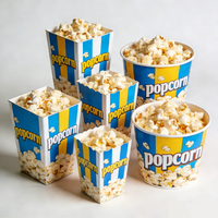 Boîtes à popcorn jetables de qualité alimentaire avec logo personnalisé imprimé, style dossier, boîte à popcorn en papier de qualité alimentaire