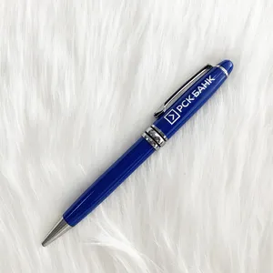 Wholesale Luxury pen set Business Gift Blue metal roller pen with custom logo Promotion metal Ballpoint pen set with PU box