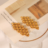 Boucles d'oreilles pendantes en acier inoxydable de luxe, style « Old Money », avec maillons architecturaux en métal, bijoux élégants en or, cadeau idéal