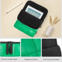 Funda Protectora para Laptop de 13-14 Pulgadas, Repelente al Agua, Acolchada, Estilo Coreano Informal, Ligera, Portátil, Color Verde Brillante