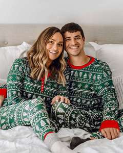 Conjuntos de Pijamas de Natal com Estampa de Floco de Neve, Roupas em Família para o Natal, Pijamas para Pais e Filhos - Product Image 1