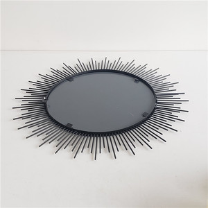 Noir Rond Mur <span class=keywords><strong>Miroir</strong></span> En Métal Rustique D'accent <span class=keywords><strong>Miroir</strong></span> Pour Salle De Bain, Entrée, Salle À Manger et Salon - Product Image 3