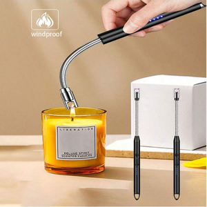 Encendedor de arco giratorio <span class=keywords><strong>360</strong></span>, recargable por USB, a prueba de viento, sin llama, con pantalla LED, interruptor de seguridad - Product Image 1