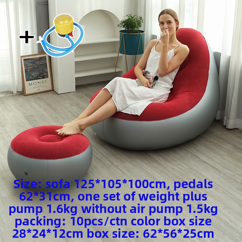 Canapé avec tabouret rouge 116cm