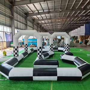 Pista <span class=keywords><strong>de</strong></span> Go Kart Inflable <span class=keywords><strong>de</strong></span> Instalación Rápida - Circuito <span class=keywords><strong>de</strong></span> Carreras Blanco y Negro <span class=keywords><strong>de</strong></span> Grado Comercial para Niños y Adultos - Product Image 1