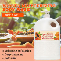 Gel Douche Corporel Hydratant et Blanchissant au Lait de Chèvre, Papaye et Citron, 2,08 L, Personnalisé en Usine, Vente en Gros pour Femme