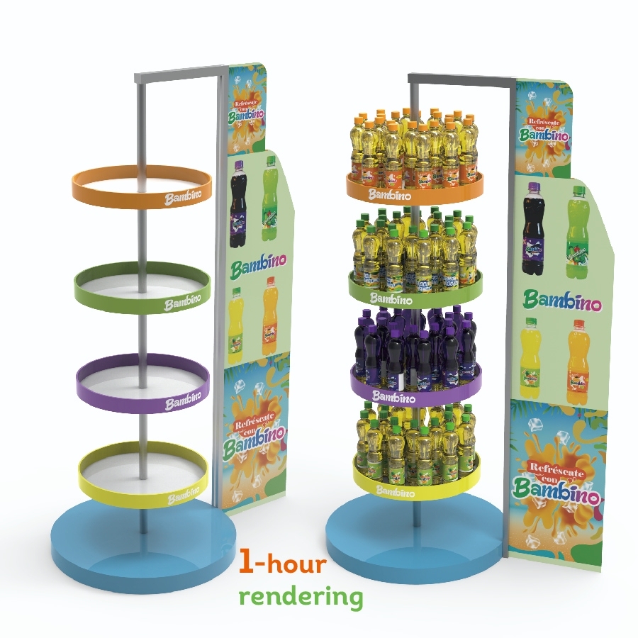Multi-layer Beverage Display Rack Durable Metal Display Stand for Retail Store & Supermarket for Drink Sale — view 1